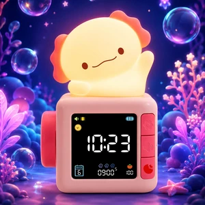 Axolotl Alarm Clock for Kids, Cute Digital Clock with Night Light | White Noise Machine, Alarm Clock Battery Powered, 2000mAh, Pink Animal Bedside Desk Lamp, 7 Colors, Axolotl Gifts For Girls Axolotl Alarm Clock for Kids, Cute Digital Clock with Night Light | White Noise Machine, Alarm Clock Battery Powered, 2000mAh, Pink Animal Bedside Desk Lamp, 7 Colors, Axolotl Gifts For Girls