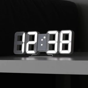 3D Pure Mini White LED Clock, Multi-Function LED Clock (Calendar, Alarm, Temperature) (8.5" White Table Alarm Clock) 3D Pure Mini White LED Clock, Multi-Function LED Clock (Calendar, Alarm, Temperature) (8.5" White Table Alarm Clock)