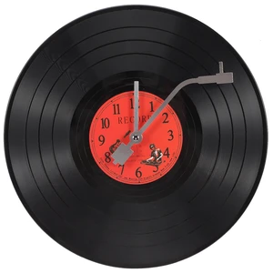 Musical Black Vinyl Record Wall Clock Battery Operated Music Room Decor Decoration Art Hanging Clocks- 11.81inch Musical Black Vinyl Record Wall Clock Battery Operated Music Room Decor Decoration Art Hanging Clocks- 11.81inch