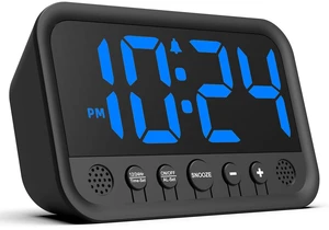 Small LED Digital Clock for Bedroom, Loud Alarm Clock for Heavy Sleepers Adults, Teens | Plug-In Electric Desk Clock | Simple Bedside Nightstand Clock with Adjustable Volume/Brightness/Snooze Blue Small LED Digital Clock for Bedroom, Loud Alarm Clock for Heavy Sleepers Adults, Teens | Plug-In Electric Desk Clock | Simple Bedside Nightstand Clock with Adjustable Volume/Brightness/Snooze Blue