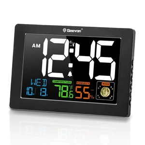 Atomic Clock 5.9" Color Display with Temp & Humidity | Digital Wall Clock Self-Setting,Moon Phase,Battery or DC Adapter Powered,Large Display for Bedroom Living Room Office Atomic Clock 5.9" Color Display with Temp & Humidity | Digital Wall Clock Self-Setting,Moon Phase,Battery or DC Adapter Powered,Large Display for Bedroom Living Room Office