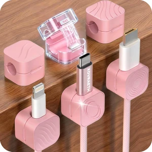 6-Pack Pink Cable Organizer Clips, Magnetic Cable Holder, Strong Adhesive Wire Management for Desk, Nightstand, Living Room, Kitchen, Office, Car(PinkC) 6-Pack Pink Cable Organizer Clips, Magnetic Cable Holder, Strong Adhesive Wire Management for Desk, Nightstand, Living Room, Kitchen, Office, Car(PinkC)