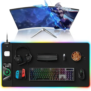 Wireless Charging RGB Gaming Mouse Pad, Desk Pad for MacBook, PC, Laptop | 31.5"x15.75" XXL Large Desk Mat, Waterproof Mousepad with 4 Light Modes & 11 RGB Colors, Ultra-Smooth Surface, Non-Slip Base Wireless Charging RGB Gaming Mouse Pad, Desk Pad for MacBook, PC, Laptop | 31.5"x15.75" XXL Large Desk Mat, Waterproof Mousepad with 4 Light Modes & 11 RGB Colors, Ultra-Smooth Surface, Non-Slip Base