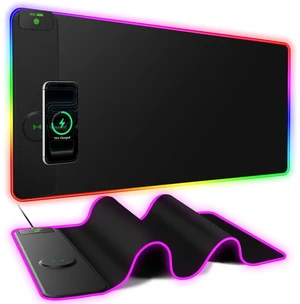 RGB Gaming Mouse Pad with 15W Magnetic Wireless Charging, 31.5'' x 15.8'' | 24 Lighting Effects Desk Mat LED Mousepad with Non-Slip Rubber Base, Light up Your Desk, Waterproof Ultra-Smooth Surface RGB Gaming Mouse Pad with 15W Magnetic Wireless Charging, 31.5'' x 15.8'' | 24 Lighting Effects Desk Mat LED Mousepad with Non-Slip Rubber Base, Light up Your Desk, Waterproof Ultra-Smooth Surface