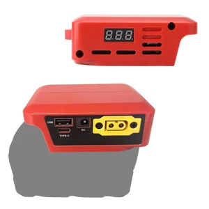 Multifunction Adapter for MIL 18V Batteries | 4-in-1 converter, PD fast-charging USB-A/C ports; DC & XT60 in/out ports for reverse charging batteries; Voltage Display. Multifunction Adapter for MIL 18V Batteries | 4-in-1 converter, PD fast-charging USB-A/C ports; DC & XT60 in/out ports for reverse charging batteries; Voltage Display.