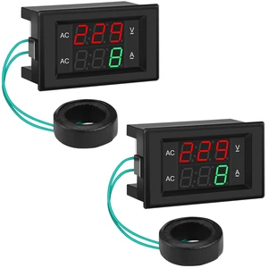 Volt Amp Meter 2pcs, AC 500V 200A Digital Voltmeter Ammeter Panel, 0.39 Inches LED 2in1 Multimeter, 2-Wire Voltage Amperage Tester Gauge with Current Transformer Volt Amp Meter 2pcs, AC 500V 200A Digital Voltmeter Ammeter Panel, 0.39 Inches LED 2in1 Multimeter, 2-Wire Voltage Amperage Tester Gauge with Current Transformer