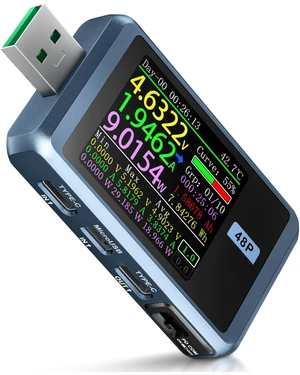 USB Tester, PD/QC, USB-C E-Marker Reader, 24V 6.5A, USB-A/C | PD2.0/3.0 & QC2.0/3.0, Voltage/Current/Power Monitoring, Real-Time Graphs, Capacity, Ripple, PD Trigger, APP/PC Software USB Tester, PD/QC, USB-C E-Marker Reader, 24V 6.5A, USB-A/C | PD2.0/3.0 & QC2.0/3.0, Voltage/Current/Power Monitoring, Real-Time Graphs, Capacity, Ripple, PD Trigger, APP/PC Software