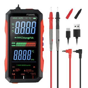 FS899L Digital Multimeter with Color Screen, USB C Rechargeable Electrical Testing, 6000 Counts True RMS AC/DC Voltage Tester, NCV, Capacitance, Non Voltage Detector for Car, Home(FS899L) FS899L Digital Multimeter with Color Screen, USB C Rechargeable Electrical Testing, 6000 Counts True RMS AC/DC Voltage Tester, NCV, Capacitance, Non Voltage Detector for Car, Home(FS899L)