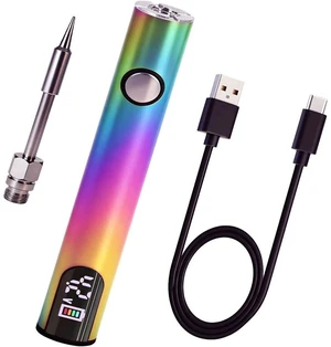 Premium Universal Portable Soldering Iron with LED Display, Rechargeable Cordless Soldering Iron with Built-in Battery, Ideal for Appliance Repair, DIY (Rainbow) Premium Universal Portable Soldering Iron with LED Display, Rechargeable Cordless Soldering Iron with Built-in Battery, Ideal for Appliance Repair, DIY (Rainbow)