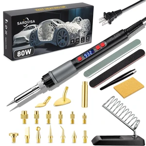 22-in-1 3D Printer Tool Kit with 80W LCD Soldering Iron | 80W Temperature-Controlled Tool Kit with Brass Tips, Heat-Set Inserts and Cleaning Accessories for 3D Printed Parts 22-in-1 3D Printer Tool Kit with 80W LCD Soldering Iron | 80W Temperature-Controlled Tool Kit with Brass Tips, Heat-Set Inserts and Cleaning Accessories for 3D Printed Parts