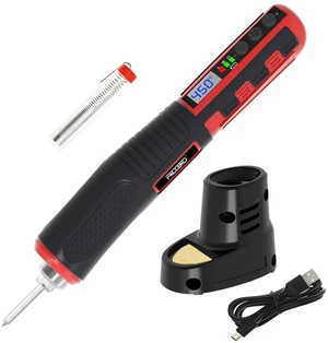 Cordless Soldering Iron Kit Type-C Fast Charging LED Display | Portable soldering iron features adjustable temp of 392°F-842°F, built with auto sleep shut-off and safety lock functions Cordless Soldering Iron Kit Type-C Fast Charging LED Display | Portable soldering iron features adjustable temp of 392°F-842°F, built with auto sleep shut-off and safety lock functions