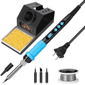 Soldering Iron Kit, 100W High Power Soldering Iron, Fast Heating, Digital Display Temperature Control Accurate 356°F-896°F, Portable Soldering Kit with Protective Cap, Automatic Sleep Mode Soldering Iron Kit, 100W High Power Soldering Iron, Fast Heating, Digital Display Temperature Control Accurate 356°F-896°F, Portable Soldering Kit with Protective Cap, Automatic Sleep Mode