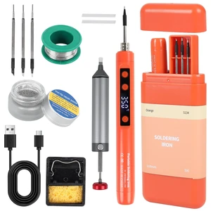 Cordless Soldering Iron Kit, 1100mAh Rechargeable USB-C Soldering Pen with LCD Screen, Portable Battery Powered Solder Iron for Electronics Repair, DIY Projects Cordless Soldering Iron Kit, 1100mAh Rechargeable USB-C Soldering Pen with LCD Screen, Portable Battery Powered Solder Iron for Electronics Repair, DIY Projects