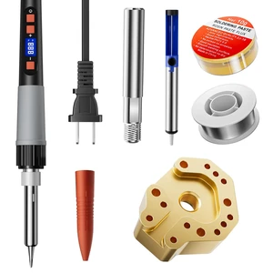90W Digital Soldering Iron Kit for Electronics | Adjustable Heat Control | 356-932°F (180-500°C) with Power Switch, Comes with Desoldering Pump, Spare Tips & Accessories 90W Digital Soldering Iron Kit for Electronics | Adjustable Heat Control | 356-932°F (180-500°C) with Power Switch, Comes with Desoldering Pump, Spare Tips & Accessories