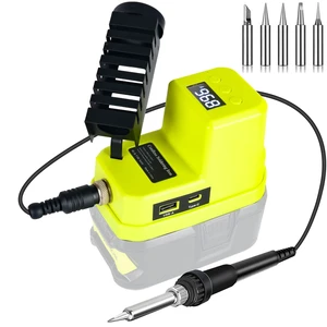 Cordless Soldering Iron for Ryobi 18V Battery,60W Portable Electric Soldering Station With USB &Type C, Adjustable Solder Iron Kit Tool for DIY,Appliance Repair,Wire Welding(NO Battery) Cordless Soldering Iron for Ryobi 18V Battery,60W Portable Electric Soldering Station With USB &Type C, Adjustable Solder Iron Kit Tool for DIY,Appliance Repair,Wire Welding(NO Battery)