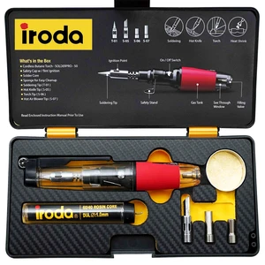 Wireless Butane Soldering Iron Kit | 4-in-1 Cordless 30-70W Pro Grade | 18s Heat-Up Multi-Function Heat Tool with Case & Tips | Pro-50K Wireless Butane Soldering Iron Kit | 4-in-1 Cordless 30-70W Pro Grade | 18s Heat-Up Multi-Function Heat Tool with Case & Tips | Pro-50K