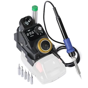 937D-I 3 Cordless Soldering Iron Kit Compatible with Milwaukee 20V/18V Battery, with Integrated Iron Holder, Digital Display, 6 Soldering Tips, Adjustable Temperature, Auto Sleep & Shutdown 937D-I 3 Cordless Soldering Iron Kit Compatible with Milwaukee 20V/18V Battery, with Integrated Iron Holder, Digital Display, 6 Soldering Tips, Adjustable Temperature, Auto Sleep & Shutdown