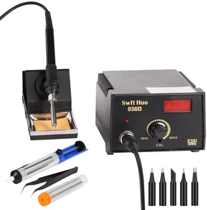 Soldering Station Kit, 936D 60W Solder Iron Station Rapid Heat Up | With LED Digital Display Soldering Tip,Solder Wire, Tweezers, And Desoldering Pump For repair Soldering Station Kit, 936D 60W Solder Iron Station Rapid Heat Up | With LED Digital Display Soldering Tip,Solder Wire, Tweezers, And Desoldering Pump For repair