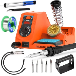 926LED V3 Entry-Level 60W Soldering Station Iron Kit in Orange with Temperature Control includes Helping Hands, Lead-Free Solder, 6 Soldering Tips, ESD-Safe Tweezers, Sleep Mode 926LED V3 Entry-Level 60W Soldering Station Iron Kit in Orange with Temperature Control includes Helping Hands, Lead-Free Solder, 6 Soldering Tips, ESD-Safe Tweezers, Sleep Mode