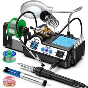 927 IV Soldering Station Kit, 130W MAX Soldering Iron with 2 Helping Hands,Magnifying Glass,5 Extra Iron Tips,3 Preset Channels, Adjustable Temperature 194°F to 896°F 927 IV Soldering Station Kit, 130W MAX Soldering Iron with 2 Helping Hands,Magnifying Glass,5 Extra Iron Tips,3 Preset Channels, Adjustable Temperature 194°F to 896°F