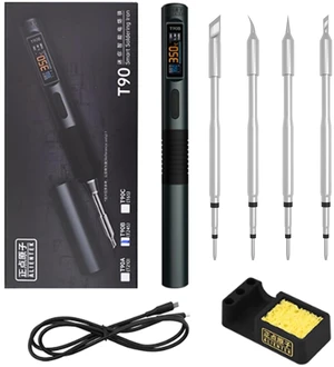 T90B Intelligent Electric Soldering Iron Portable Constant Temp 140W with 245Type 4 Type Tip USB Type-C C2C Cable TH30 Holder Home Maintenance T90B Intelligent Electric Soldering Iron Portable Constant Temp 140W with 245Type 4 Type Tip USB Type-C C2C Cable TH30 Holder Home Maintenance
