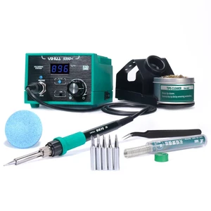 939D+ Digital Soldering Station, 75W Equivalent with Precision Heat Control (392°F to 896°F) and Built-in Transformer. ESD Safe, Lead Free with °C/°F display (Green) 939D+ Digital Soldering Station, 75W Equivalent with Precision Heat Control (392°F to 896°F) and Built-in Transformer. ESD Safe, Lead Free with °C/°F display (Green)