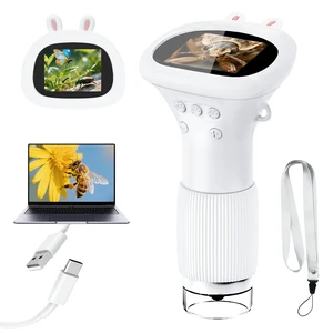 Microscope for Kids 1000X Handheld Digital Miniscope Stem Toys Gifts | 2.0" IPS Screen Magnifier, Portable Pocket Microscopes Birthday for Girls Boys, Science Kits for 3 4 5 6 7 8 9 10, White Microscope for Kids 1000X Handheld Digital Miniscope Stem Toys Gifts | 2.0" IPS Screen Magnifier, Portable Pocket Microscopes Birthday for Girls Boys, Science Kits for 3 4 5 6 7 8 9 10, White