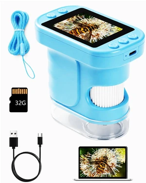 1000X Kids Handheld Digital Microscope, 32GB SD Card, 2.4" IPS Screen | Portable Educational STEM Toy with 1080P Camera, 2000 MAH Battery, Outdoor Nature Exploration Gift for Boys Girls Ages 5-12 1000X Kids Handheld Digital Microscope, 32GB SD Card, 2.4" IPS Screen | Portable Educational STEM Toy with 1080P Camera, 2000 MAH Battery, Outdoor Nature Exploration Gift for Boys Girls Ages 5-12