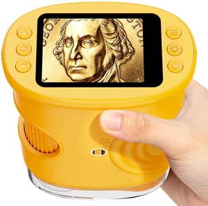Handheld Microscope with Lights Digital, Coin Magnifier for Collectors | 1000X Magnifying Glass, 2-inch Screen, HD Display, Portable & Pocket, Photo Video Recording, PC Screen Connection, Orange Handheld Microscope with Lights Digital, Coin Magnifier for Collectors | 1000X Magnifying Glass, 2-inch Screen, HD Display, Portable & Pocket, Photo Video Recording, PC Screen Connection, Orange