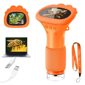 Microscope for Kids 1000X Handheld Digital Miniscope Stem Toys Gifts | 2.0" IPS Screen Magnifier, Portable Pocket Microscopes Birthday for Girls Boys, Science Kits for 3 4 5 6 7 8 9 10, Orange Microscope for Kids 1000X Handheld Digital Miniscope Stem Toys Gifts | 2.0" IPS Screen Magnifier, Portable Pocket Microscopes Birthday for Girls Boys, Science Kits for 3 4 5 6 7 8 9 10, Orange