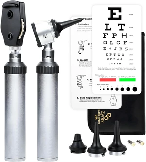 Combo Otoscope Oph Set - Multi-Function Otoscope/Opthalmoscope for Ear & Eye Examination with Portable Carry Case, Sight Chart & Replacement Tips (1st Edition) Combo Otoscope Oph Set - Multi-Function Otoscope/Opthalmoscope for Ear & Eye Examination with Portable Carry Case, Sight Chart & Replacement Tips (1st Edition)