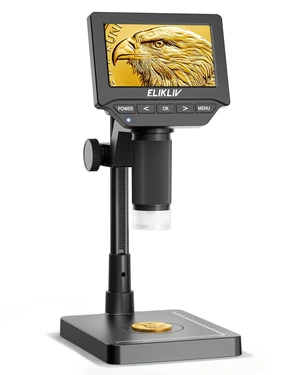 Microscope, 4.3'' Digital Coin Magnifier with Lights for Adults | IPS Screen,1080P Resolution, 8'' Stand, Built-in Battery, Great Magnification, Save Photos & Videos, Mac Windows Compatible Microscope, 4.3'' Digital Coin Magnifier with Lights for Adults | IPS Screen,1080P Resolution, 8'' Stand, Built-in Battery, Great Magnification, Save Photos & Videos, Mac Windows Compatible