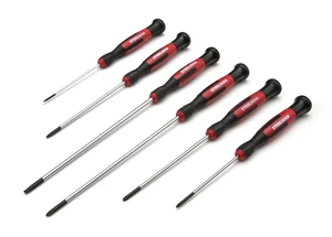 Precision Steel Shaft 6-Piece Long Electronics Screwdriver Set, Variety of Slotted/Phillips Sizes, Swivel-Head, Magnetic Tips Precision Steel Shaft 6-Piece Long Electronics Screwdriver Set, Variety of Slotted/Phillips Sizes, Swivel-Head, Magnetic Tips