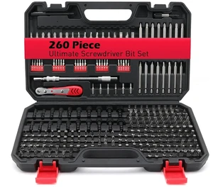 260-Piece Ultimate Precision Screwdriver Bit Set, Premium Security Bit Set Includes Magnetic Security Bits, Nut Driver, Ratchet Wrench and Bits Holder 260-Piece Ultimate Precision Screwdriver Bit Set, Premium Security Bit Set Includes Magnetic Security Bits, Nut Driver, Ratchet Wrench and Bits Holder