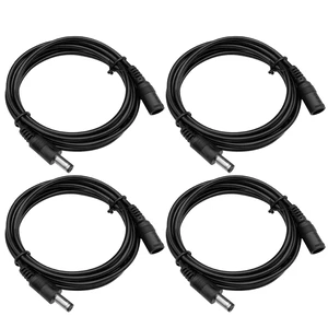 4 Pack 6ft 2M DC Power Extension Cable, Premium Pure Copper DC 12V Power Adapter Extension Cord 5.5mm x 2.1mm for CCTV Security Camera/Router/LED Strip Light/Printer/Monitor and More-Black 4 Pack 6ft 2M DC Power Extension Cable, Premium Pure Copper DC 12V Power Adapter Extension Cord 5.5mm x 2.1mm for CCTV Security Camera/Router/LED Strip Light/Printer/Monitor and More-Black