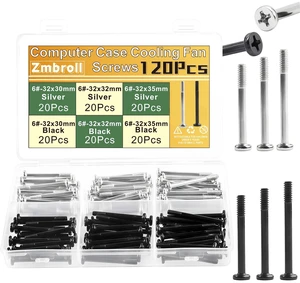 Computer Cooling Fan Mount Screws PC Computer Fan Screw 120Pcs #6-32x30/32/35mm Long Radiator Mounting Screw Cross Recessed Head Screws for Water Cooling Exhaust Fixing Computer Cooling Fan Mount Screws PC Computer Fan Screw 120Pcs #6-32x30/32/35mm Long Radiator Mounting Screw Cross Recessed Head Screws for Water Cooling Exhaust Fixing