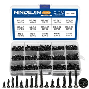 450PCS Miniature Phillips Flat Head Tapping Screws, M2.3 M2.6 M3 Countersunk Repair Screws Assortment Set, Black Self-Tapping Electronic Screw for Computer PC Pan Motherboard Glasses Watches 450PCS Miniature Phillips Flat Head Tapping Screws, M2.3 M2.6 M3 Countersunk Repair Screws Assortment Set, Black Self-Tapping Electronic Screw for Computer PC Pan Motherboard Glasses Watches