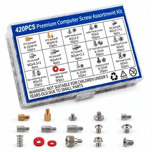 420Pcs Premium Computer Screw Kit, M.2 Screws, PC Standoffs and Screws Set for M.2 SSD, Motherboard, HDD, Fan, Power Supply, Graphics Card & PC Case, Replacement Screws for DIY PC Building & Repair 420Pcs Premium Computer Screw Kit, M.2 Screws, PC Standoffs and Screws Set for M.2 SSD, Motherboard, HDD, Fan, Power Supply, Graphics Card & PC Case, Replacement Screws for DIY PC Building & Repair