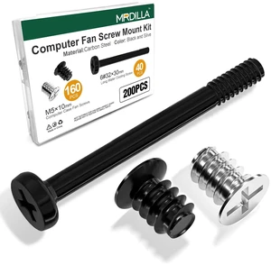 200PCS PC Fan Screw Kit, 6-32 x 30mm & M5 x 10mm Fan Screws | For 120mm and 140mm cooling fans, Includes radiator and case fan screws 200PCS PC Fan Screw Kit, 6-32 x 30mm & M5 x 10mm Fan Screws | For 120mm and 140mm cooling fans, Includes radiator and case fan screws