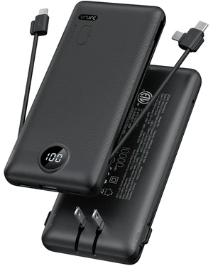 Portable Charger, Power Bank Built-in Cables and AC Wall Plug | USB C Portable Bank 10000mAh,Travel Essentials Phone Charger Compact External Battery Pack for Smart Phones,Tablets-Black Portable Charger, Power Bank Built-in Cables and AC Wall Plug | USB C Portable Bank 10000mAh,Travel Essentials Phone Charger Compact External Battery Pack for Smart Phones,Tablets-Black