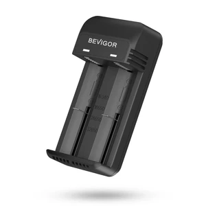 18650 Battery Charger, 2-Bay Smart USB C Charger for 3.7V 16340 17670 18350 18500 18650 26650 32650 Lithium Rechargeable Batteries, LED Indicator & Overcharge Protection, Charger ONLY 18650 Battery Charger, 2-Bay Smart USB C Charger for 3.7V 16340 17670 18350 18500 18650 26650 32650 Lithium Rechargeable Batteries, LED Indicator & Overcharge Protection, Charger ONLY