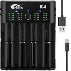 18650 Battery Charger,21700 Battery Charger for 3.7V 14500 10400 18500 18350 18650 18700 20700 21700 22650 26650 Li-ion Battery,1.2V Ni-MH/Ni-Cd Battery,4 Bay 18650 USB C Charger 18650 Battery Charger,21700 Battery Charger for 3.7V 14500 10400 18500 18350 18650 18700 20700 21700 22650 26650 Li-ion Battery,1.2V Ni-MH/Ni-Cd Battery,4 Bay 18650 USB C Charger