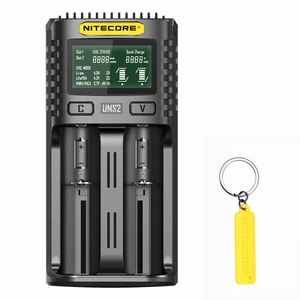 UMS2 Intelligent QC Dual-Slot Quick Battery Charger for Li-Ion/IMR/LiFePO4/Ni-MH/Ni-Cd 14500 16340 18350 18650 20700 21700 AA AAA with NITECORE Tag UMS2 Intelligent QC Dual-Slot Quick Battery Charger for Li-Ion/IMR/LiFePO4/Ni-MH/Ni-Cd 14500 16340 18350 18650 20700 21700 AA AAA with NITECORE Tag