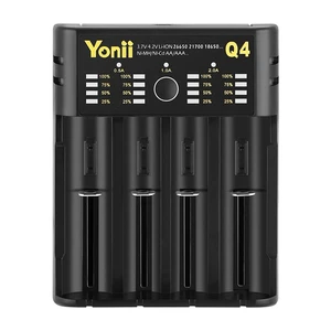 18650 Smart Battery Charger with LED Percentage Display,Adjustable Current 0.5A/1A/2A,Compatible with 3.6/3.7V Li-ion/IMR/INR & 1.2V Ni-MH/Ni-Cd Batteries,Supports 21700 18500 18350 10440 26650 18650 Smart Battery Charger with LED Percentage Display,Adjustable Current 0.5A/1A/2A,Compatible with 3.6/3.7V Li-ion/IMR/INR & 1.2V Ni-MH/Ni-Cd Batteries,Supports 21700 18500 18350 10440 26650