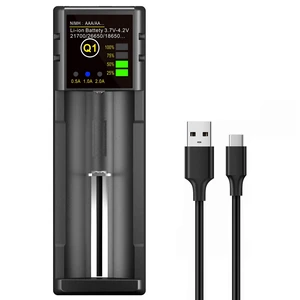 18650 Battery Charger, 1 Bay Battery Charger with Smart LCD Display Fast Charge for Rechargeable Batteries Li-ion NI-MH NI-Cd AA AAA C 21700 26650 13650 16340 18350 18700 RCR123 18650 Battery Charger, 1 Bay Battery Charger with Smart LCD Display Fast Charge for Rechargeable Batteries Li-ion NI-MH NI-Cd AA AAA C 21700 26650 13650 16340 18350 18700 RCR123