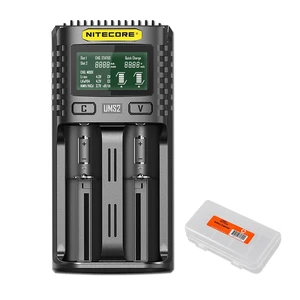 UMS2 Intelligent Dual-Slot Quick USB-C Battery Charger for Li-Ion/Ni-MH/Ni-Cd/IMR 16340 14500 18650 21700 20700 AA AAA and More Batteries, with Organizer UMS2 Intelligent Dual-Slot Quick USB-C Battery Charger for Li-Ion/Ni-MH/Ni-Cd/IMR 16340 14500 18650 21700 20700 AA AAA and More Batteries, with Organizer