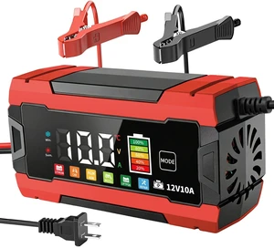 12V 10-Amp Battery Charger, Smart Trickle Charger Maintainer, 12V Lead-Acid LiFePO4 Lithium Battery Charger, Auto Battery Repair & Desulfator, Temperature Compensation for Car Truck Motorcycle Boat 12V 10-Amp Battery Charger, Smart Trickle Charger Maintainer, 12V Lead-Acid LiFePO4 Lithium Battery Charger, Auto Battery Repair & Desulfator, Temperature Compensation for Car Truck Motorcycle Boat