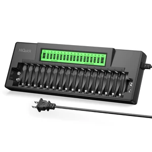 16+2 Bay Battery Charger, Fast Charge for AA AAA 9V NiMH/NiCD, LCD | Charge up to 16 AA/AAA & 2 9V batteries at once LCD displaydetects bad batteriescharging with multi-protection design 16+2 Bay Battery Charger, Fast Charge for AA AAA 9V NiMH/NiCD, LCD | Charge up to 16 AA/AAA & 2 9V batteries at once LCD displaydetects bad batteriescharging with multi-protection design