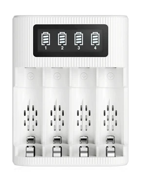 LCD Battery Charger for AA AAA NiCD NiMH Rechargeable Battery 4 Bay | Smart LCD Charger with 2 USB Input Port for Ni-CD Ni-MH Battery LCD Battery Charger for AA AAA NiCD NiMH Rechargeable Battery 4 Bay | Smart LCD Charger with 2 USB Input Port for Ni-CD Ni-MH Battery