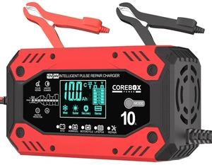 Battery Charger 10-Amp 12V/24V Smart Trickle Charger for Car | Battery Charger, 10-Amp, 12V/24V, Smart, Trickle Charger , Battery Maintainer, Temperature Compensation Battery Charger 10-Amp 12V/24V Smart Trickle Charger for Car | Battery Charger, 10-Amp, 12V/24V, Smart, Trickle Charger , Battery Maintainer, Temperature Compensation